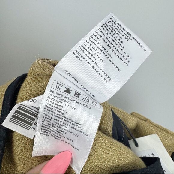 BA&SH | NEW The Nyle Tan High-Waisted Shorts with Belt Women’s Size X-Small - Picture 14 of 15